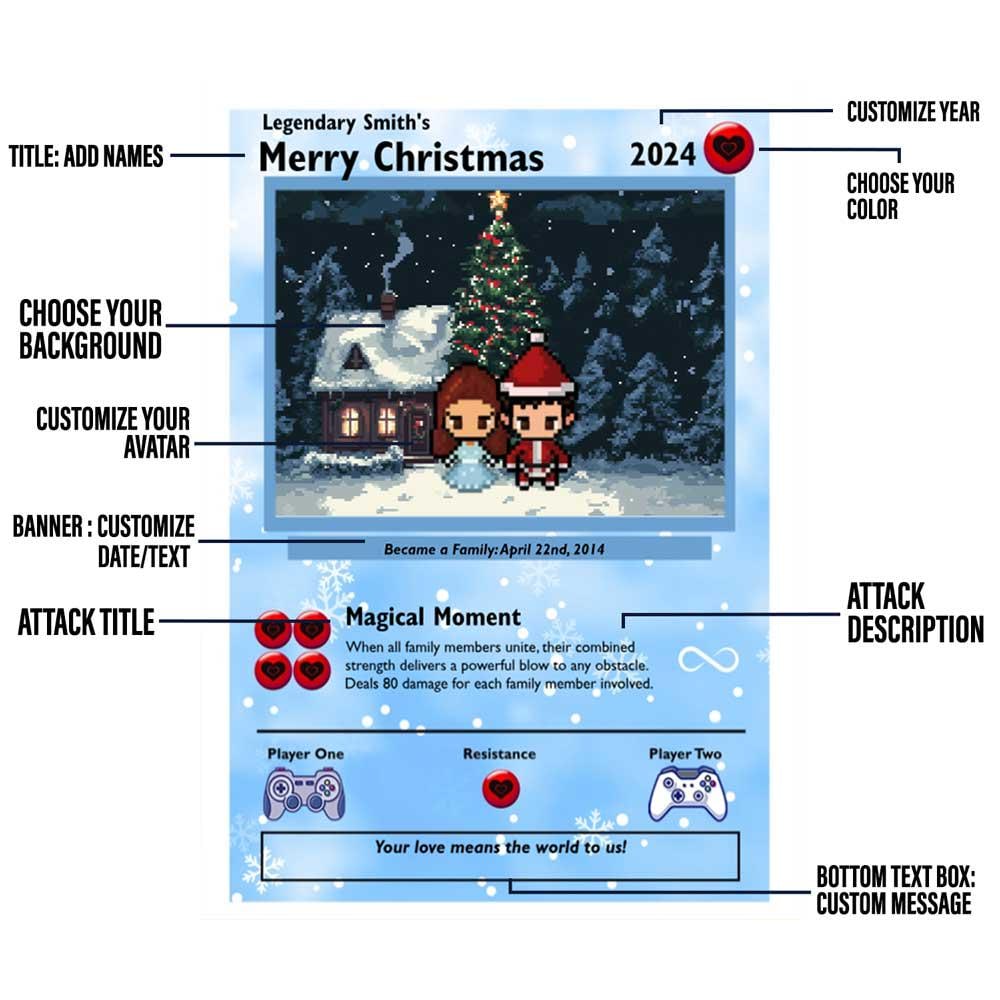 Poke Christmas Card - Personalized Christmas Gifts - Christmas Gift - Gift for Family - Couples Gift - Gift for Christmas - Custom Christmas