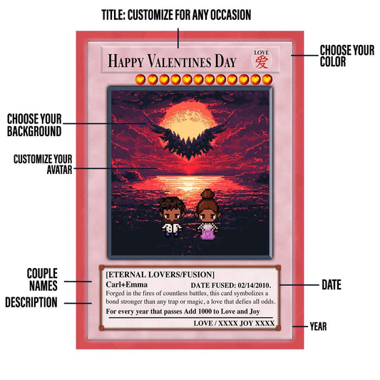 Dueling Love Vday Card - Valentine's Gift - Anniversary Gift - Gift for Him - Gift for Her - Gift for Gamer