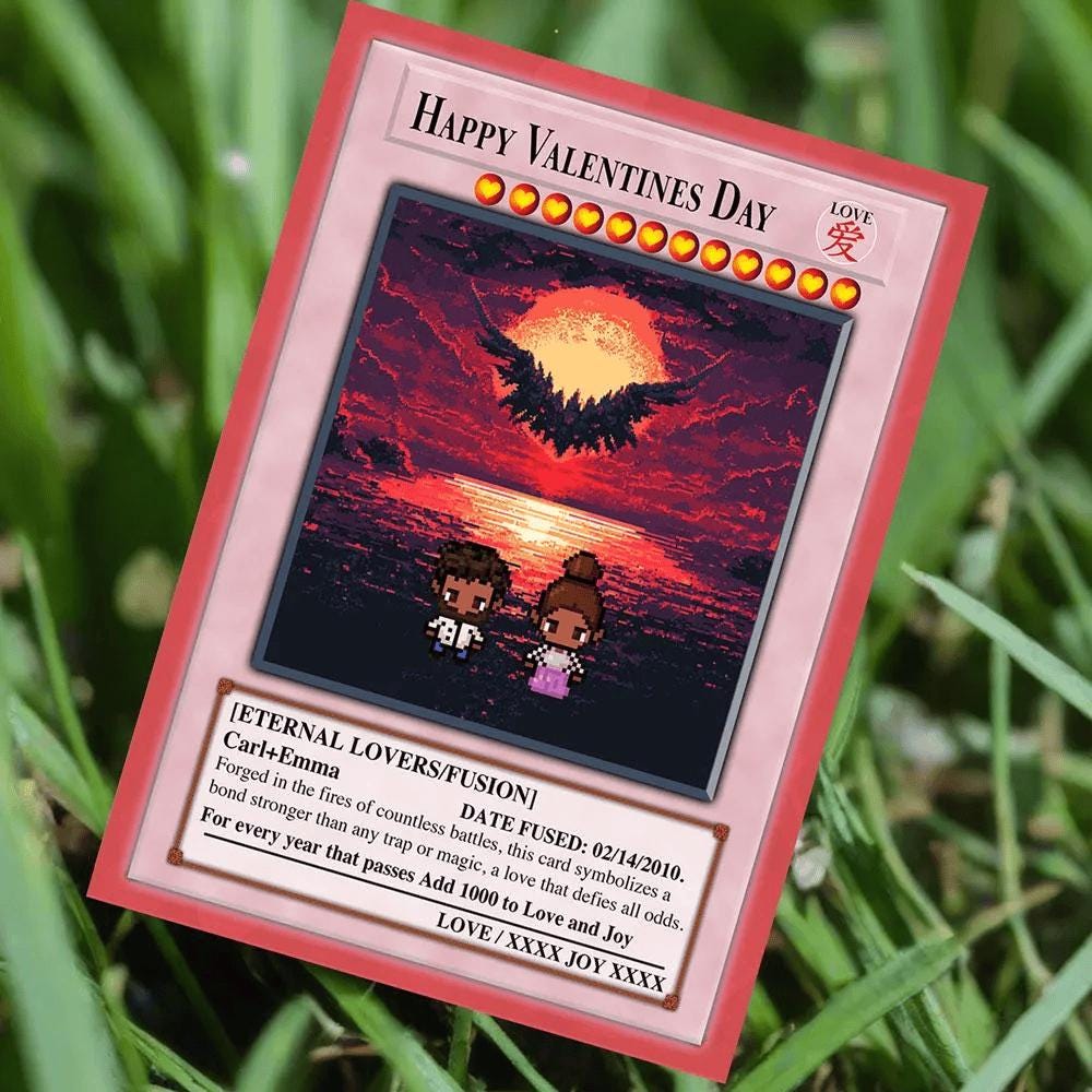 Dueling Love Vday Card - Valentine's Gift - Anniversary Gift - Gift for Him - Gift for Her - Gift for Gamer