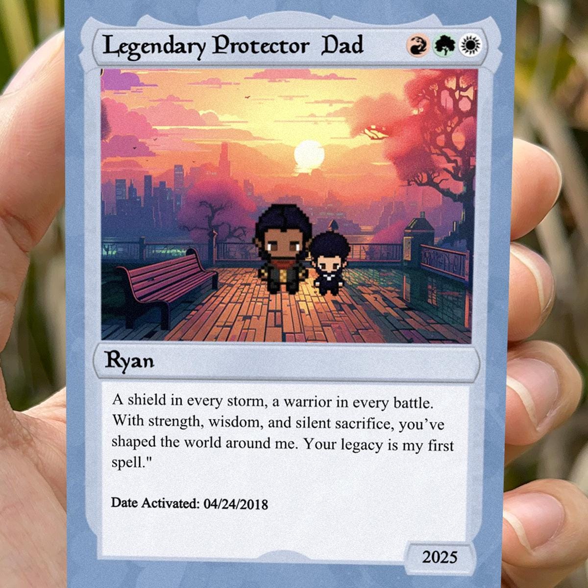 Pet the Gathering Father's Day Personalized Card - Custom Spell Card for Dad - Custom Dad Card - Father's Day Gift - Legendary Dad Card