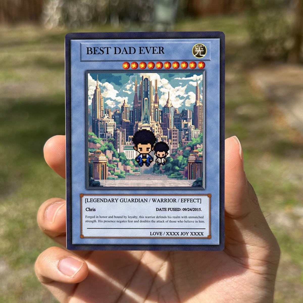 Dueling Dad Card - Legendary Duel Master Dad Card - Dueling Style Dad Card - Custom Anime Duel Dad Card β Anime-Inspired Keepsake Dad Gift