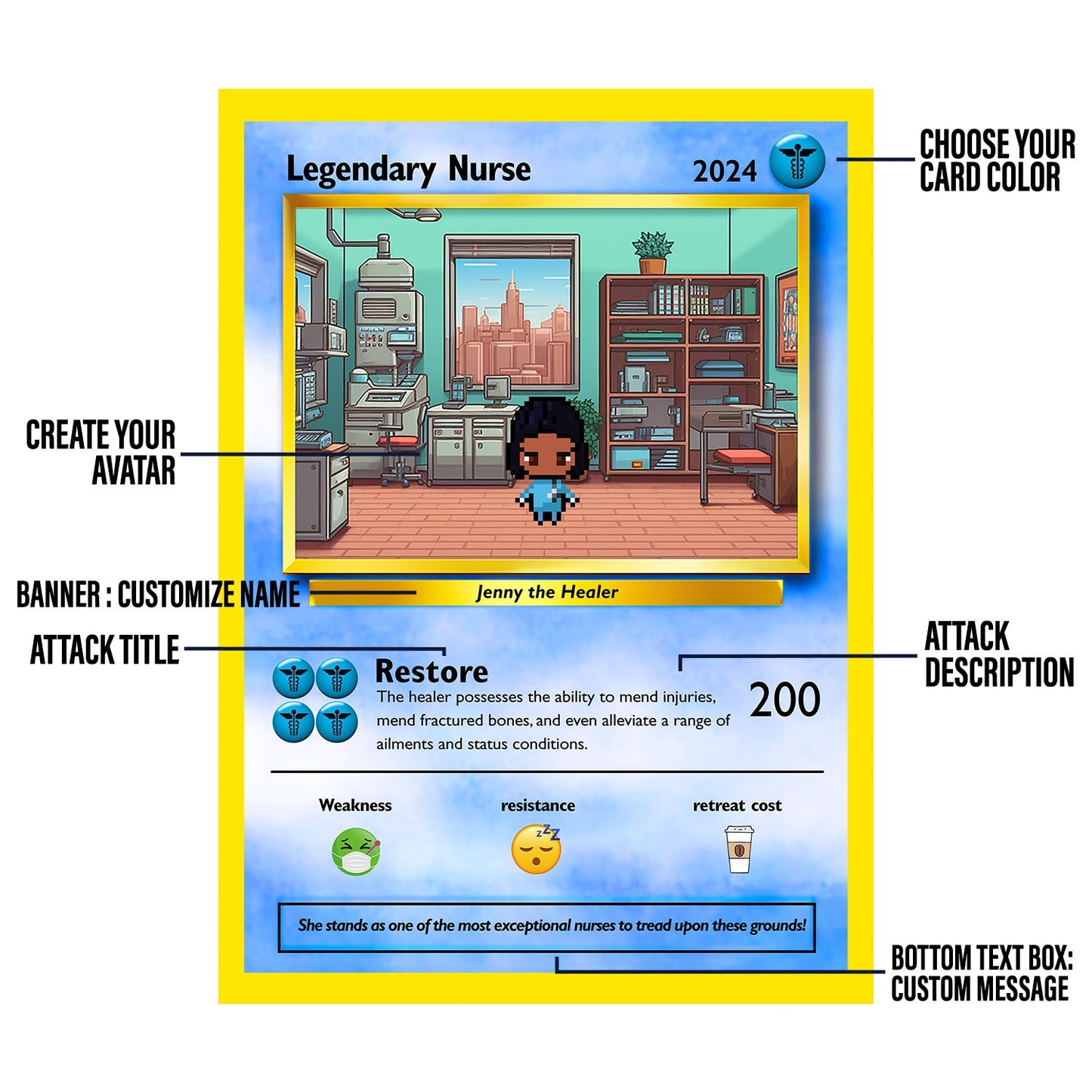 Personalized Poke Nurse Card - Gift for Nurses - Personalized Nurse Gift - Nurse Appreciation - Nurse Graduation Gift - Custom Nurse Gift