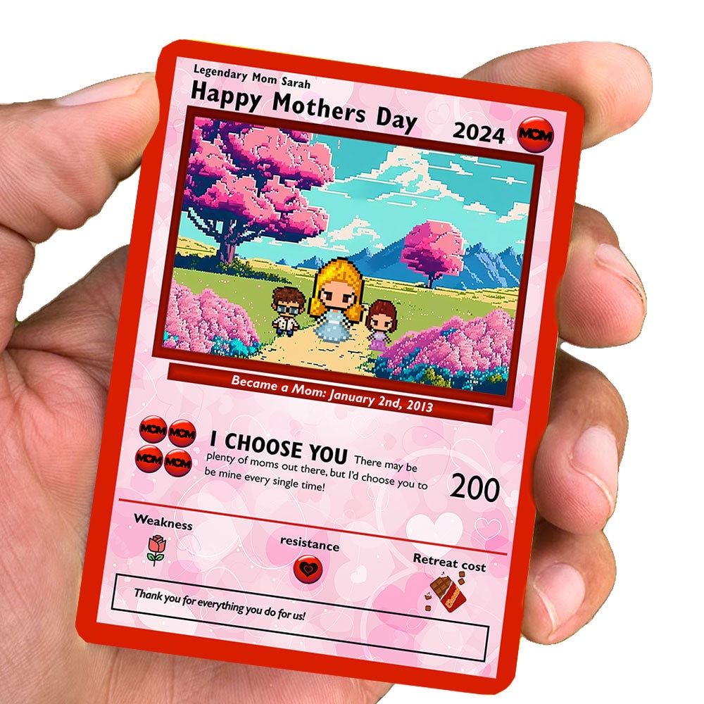 Personalized Poke Mother's Day Card - Custom Gift for Mom - Mother's Day Gifts - Mother's Day Present - Custom Pokemon Card - Mom Gifts