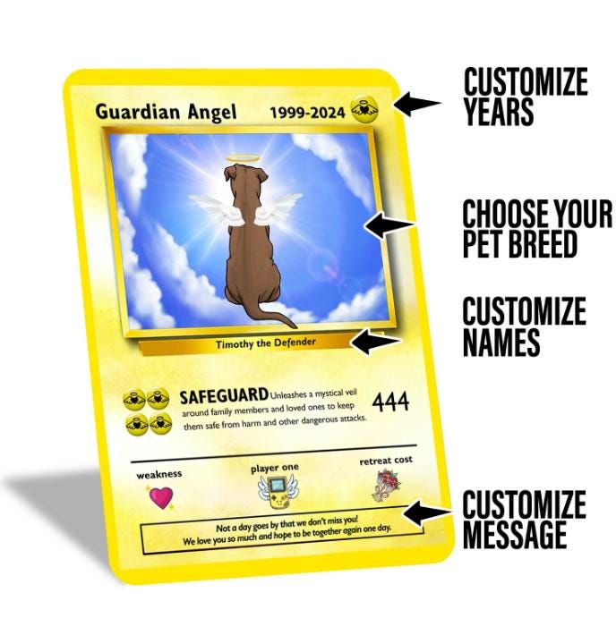 Personalized Pet Memorial Card - Pet Memorial Gift - Memorial Gift For Pet - Pet Remembrance Card - Dog Memorial Card - Cat Memorial Card