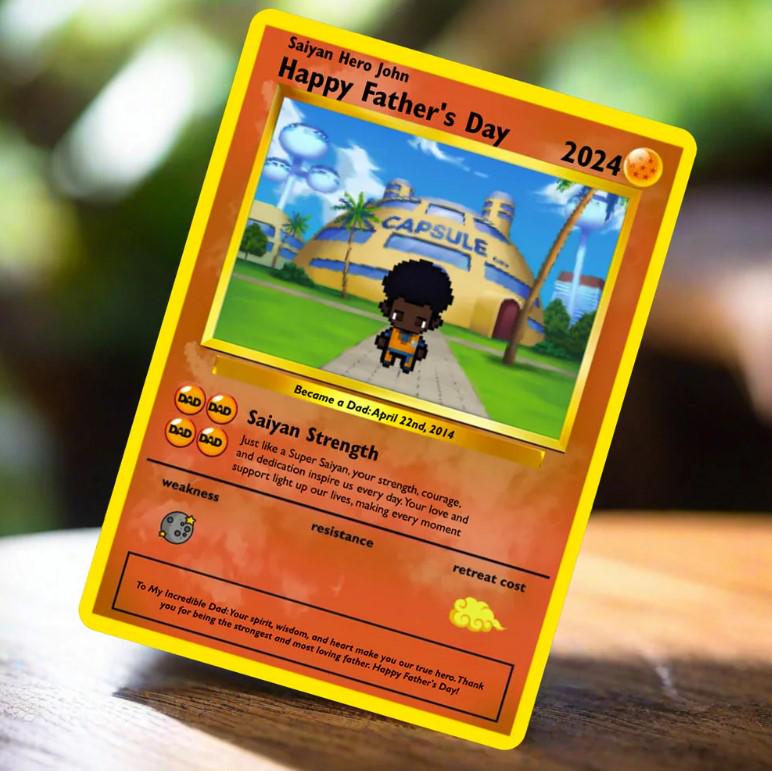 Personalized Super Saiyan Father's Day Card - Custom Father's Day Gift - Personalized Dragon Ball Z Gift - Father's Day Gift - Dad's Gift