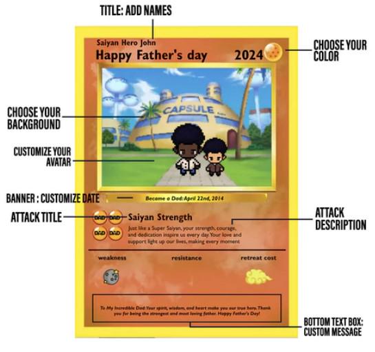 Personalized Super Saiyan Father's Day Card - Custom Father's Day Gift - Personalized Dragon Ball Z Gift - Father's Day Gift - Dad's Gift