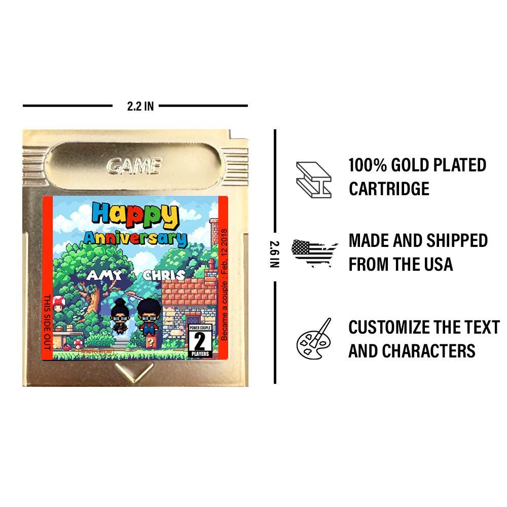 Personalized Anniversary World Cartridge - Custom Anniversary Gift - Personalized Cartridge Anniversary Gift - Super Mario Gift