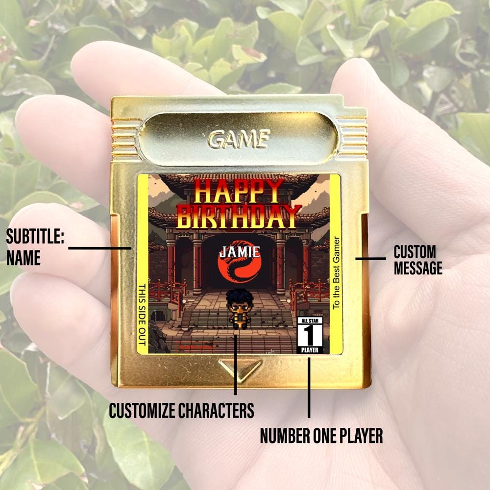 Personalized Mortal Kombat Birthday Cartridge - Custom Birthday Gift - Personalized Cartridge - Personalized Birthday Gift - Mortal Kombat