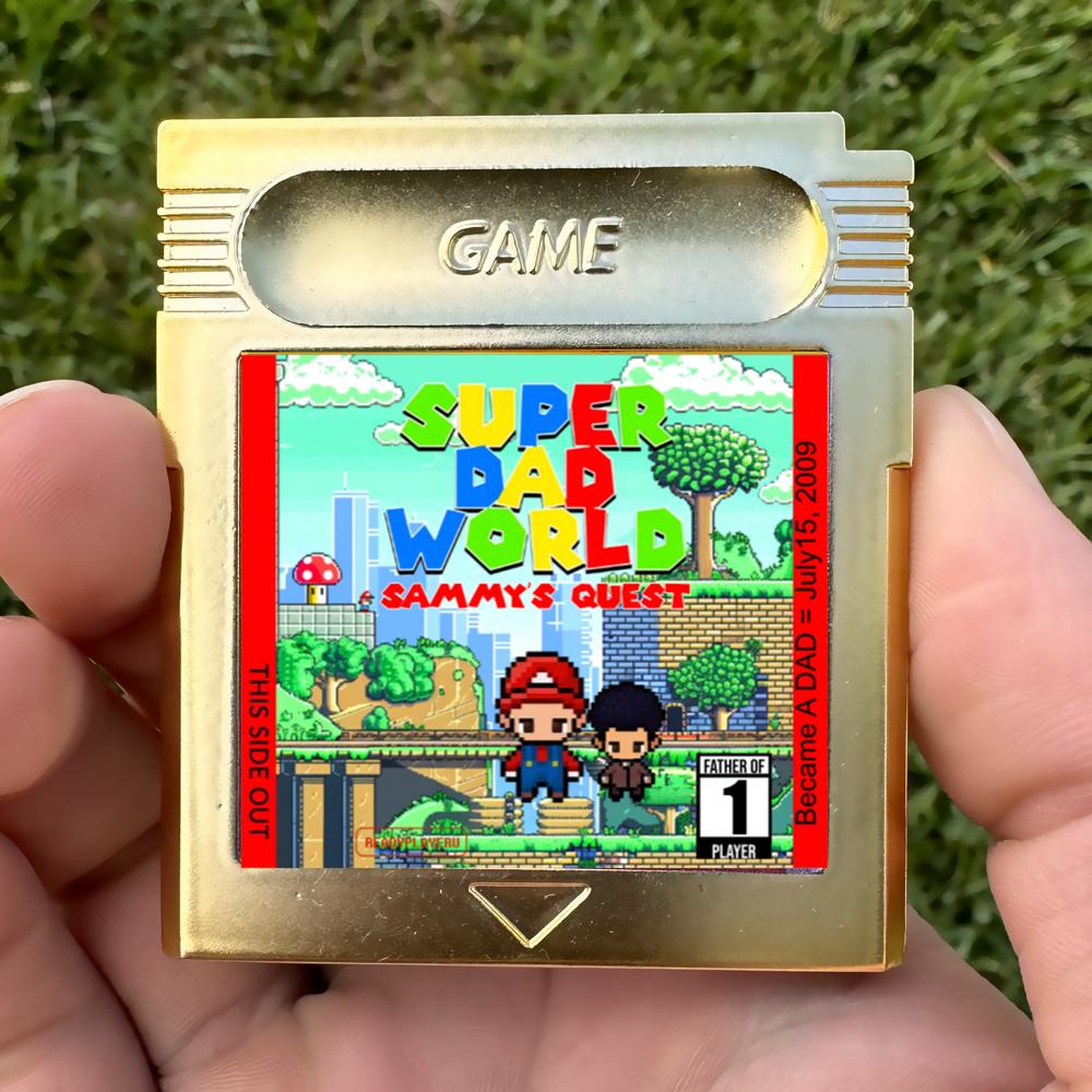 Personalized Super Dad World Cartridge - Custom Gift for Super Mario Dads - Personalized Super Mario World Gift - Father's Day Gift