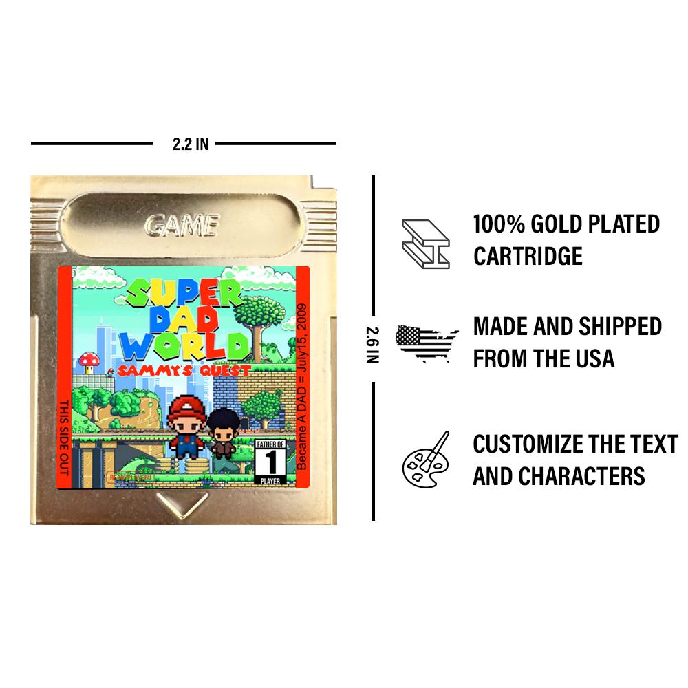 Personalized Super Dad World Cartridge - Custom Gift for Super Mario Dads - Personalized Super Mario World Gift - Father's Day Gift