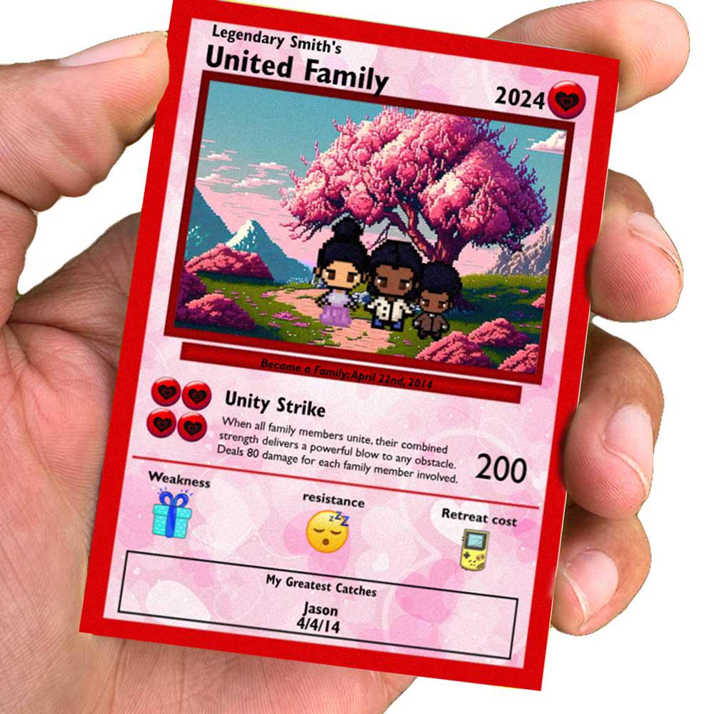 Personalized Poke Family Card - Family Gift - Custom Family Card - Special Gift for a Family member