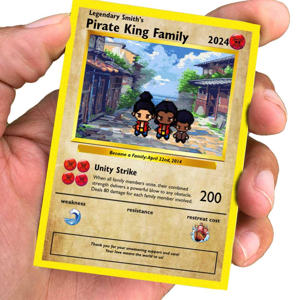 Personalized Pirate King Family Card - Family Gift - Custom Family Card - Special Gift for a Family member - One Piece