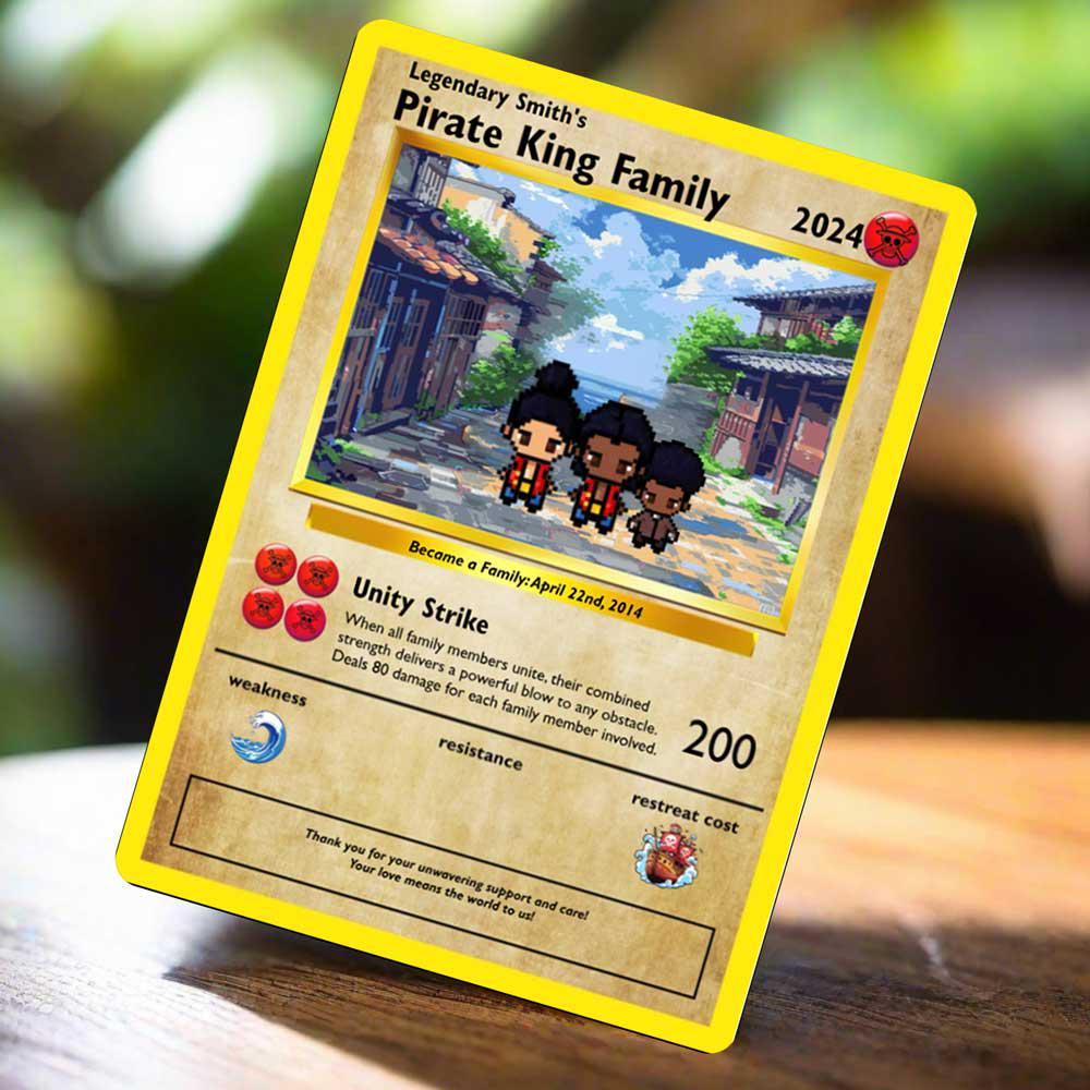 Personalized Pirate King Family Card - Family Gift - Custom Family Card - Special Gift for a Family member - One Piece