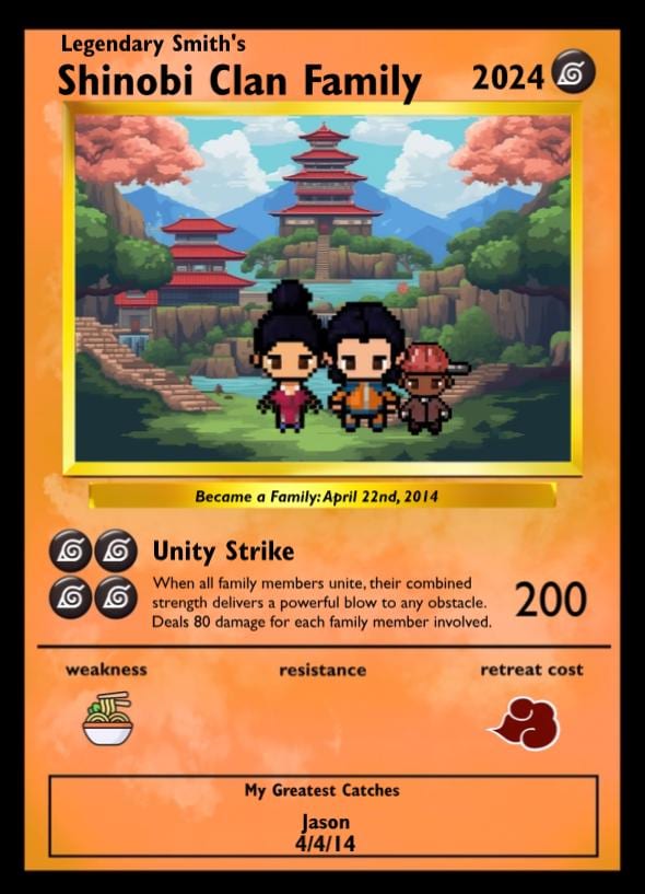 Personalized Shinobi Clan Family Card - Family Gift - Custom Family Card - Special Gift for a Family member - Personalized Naruto Card