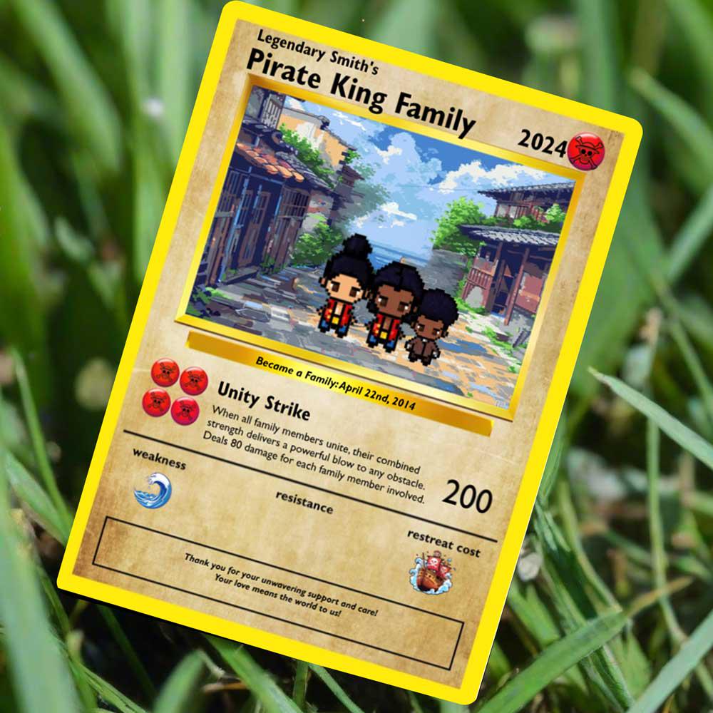 Personalized Pirate King Family Card - Family Gift - Custom Family Card - Special Gift for a Family member - One Piece