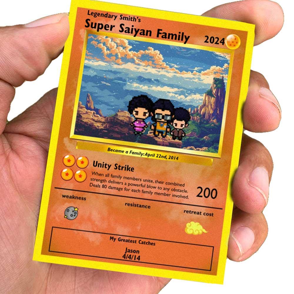 Personalized Super Saiyan Family Card - Family Gift - Custom Family Card - Special Gift for a Family member - Dragon Ball Z