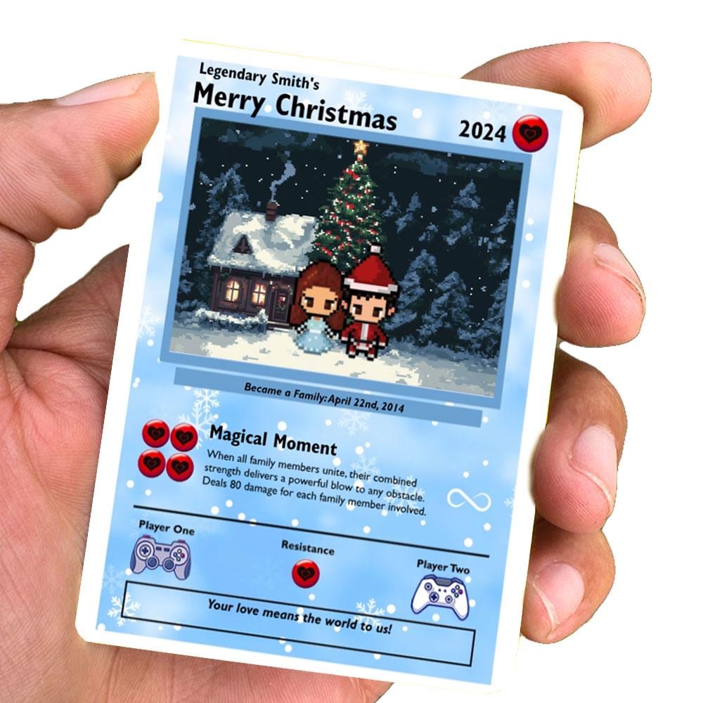 Poke Christmas Card - Personalized Christmas Gifts - Christmas Gift - Gift for Family - Couples Gift - Gift for Christmas - Custom Christmas