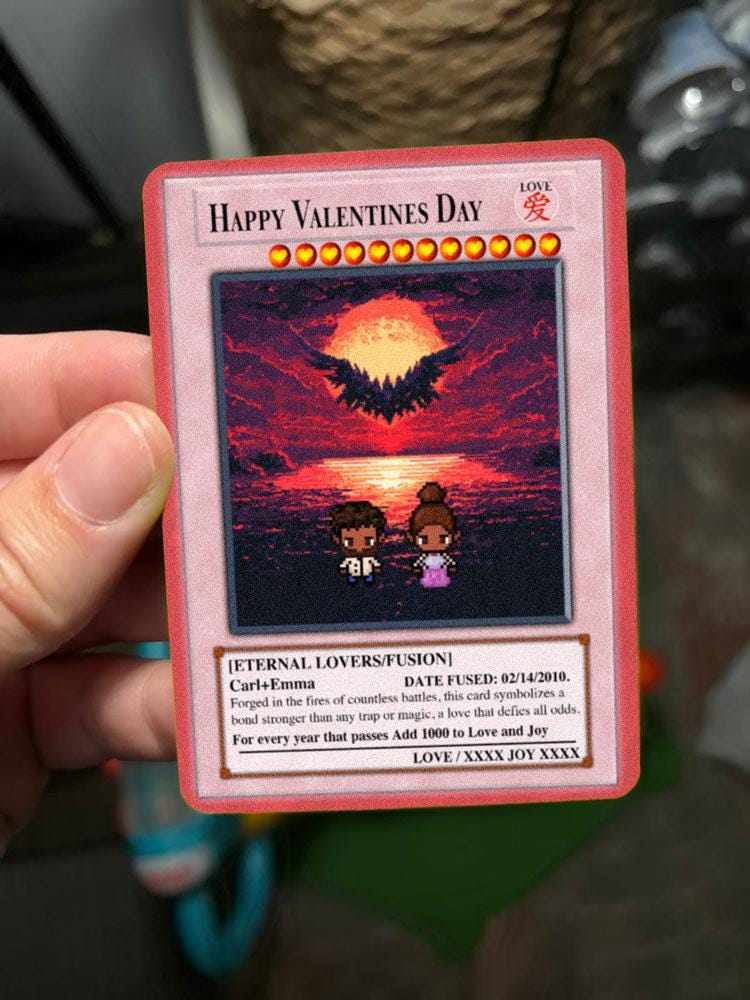 Yu-Gi-Love Vday Card - Yu-Gi-Oh Card - Valentines Gift - Anniversary Gift - Gift for Him - Gift for Her - Gift for Gamer