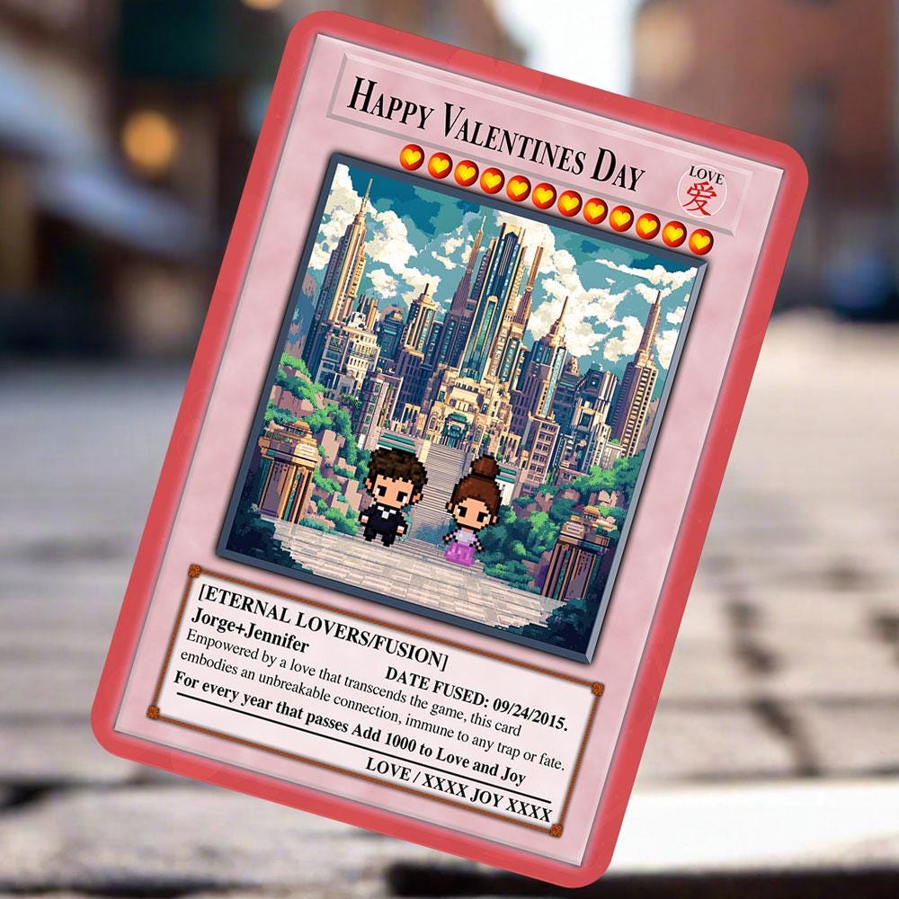 Yu-Gi-Love Vday Card - Yu-Gi-Oh Card - Valentines Gift - Anniversary Gift - Gift for Him - Gift for Her - Gift for Gamer