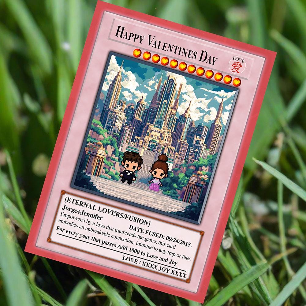 Yu-Gi-Love Vday Card - Yu-Gi-Oh Card - Valentines Gift - Anniversary Gift - Gift for Him - Gift for Her - Gift for Gamer