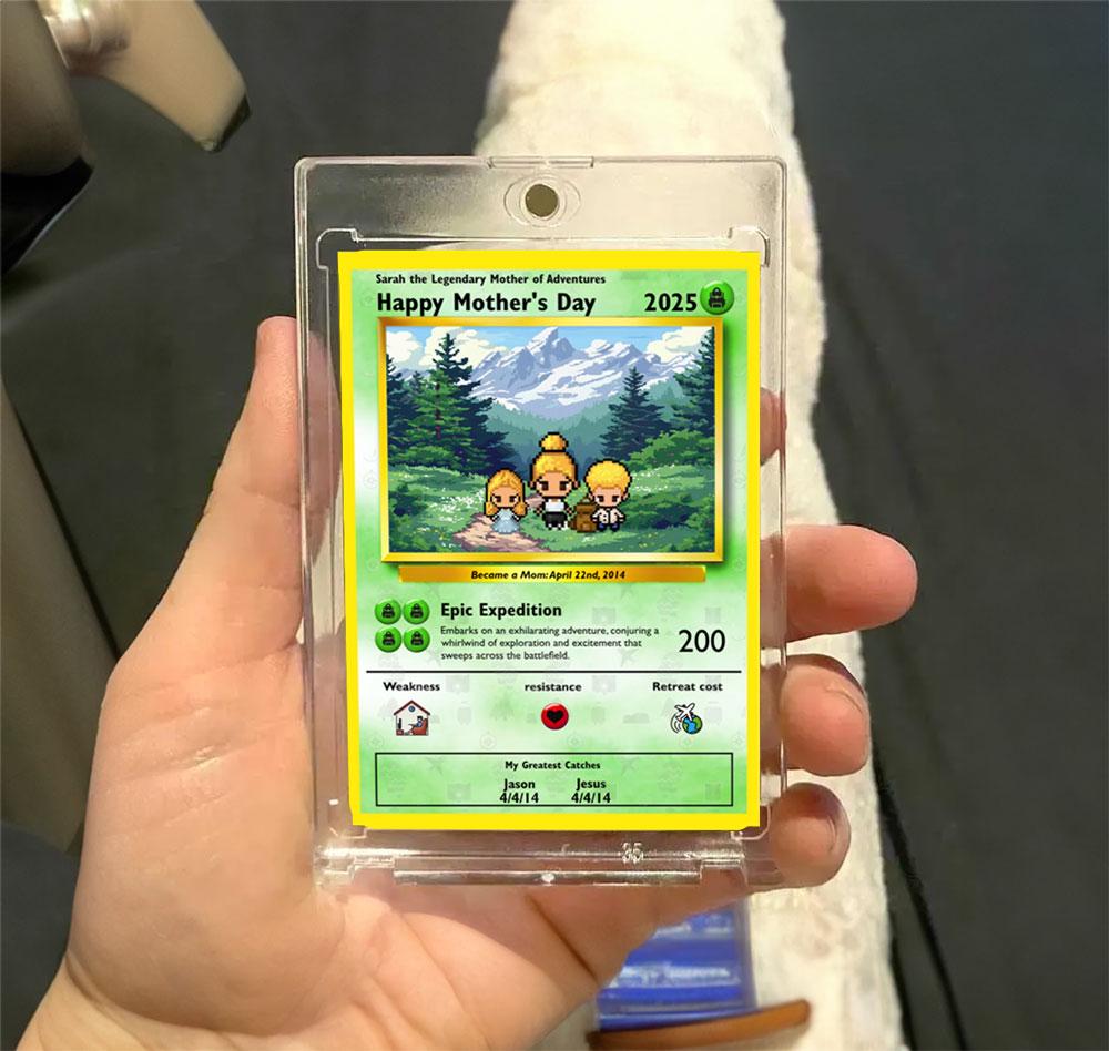 Personalized Poke Adventure Mom Card - Custom Gift for Mom - Mother's Day Gifts - Explorer Mom Card - Custom Adventure Mom Card - Mom Gifts