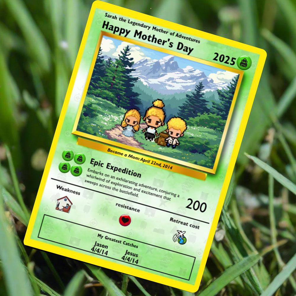 Personalized Poke Adventure Mom Card - Custom Gift for Mom - Mother's Day Gifts - Explorer Mom Card - Custom Adventure Mom Card - Mom Gifts