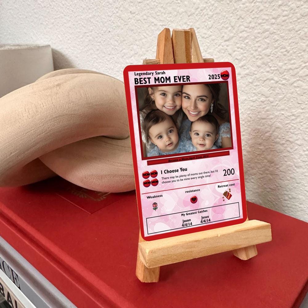 Personalized Poke Mother's Day Photo Card - Custom Gift for Mom - Mother's Day Gifts - Personalized Metal Photo Card for Mom - Mom Gifts