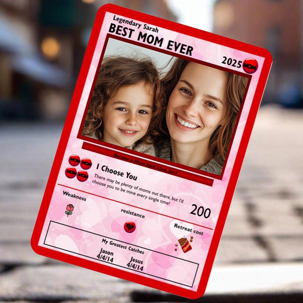 Personalized Poke Mother's Day Photo Card - Custom Gift for Mom - Mother's Day Gifts - Personalized Metal Photo Card for Mom - Mom Gifts