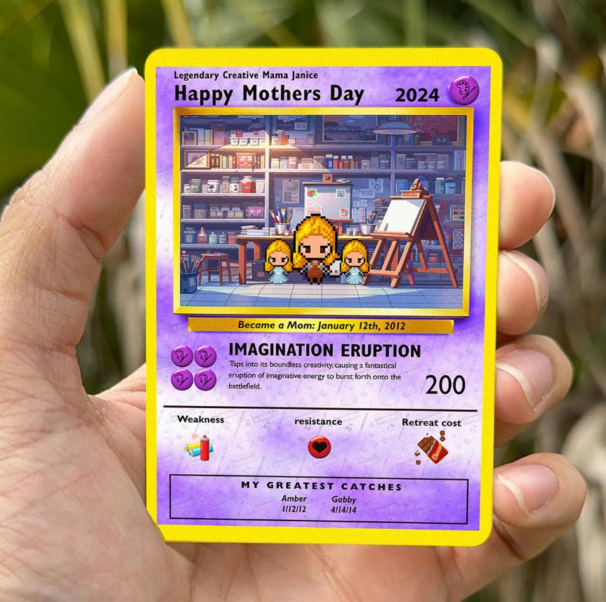 Personalized Poke Art Mom Card - Custom Gift for Mom - Mother's Day Gifts - Mom Gifts - Artistic Mom - Creative Mom - Artsy Mom Card