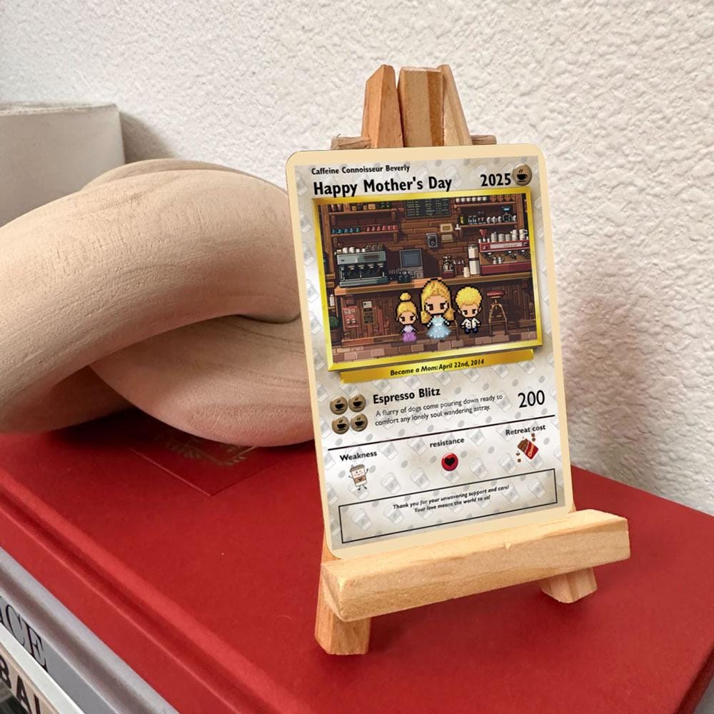 Personalized Poke Coffee Mom Card - Custom Gift for Mom - Mother's Day Gift - Gift for Coffee Loving Mom - Espresso Mom Card