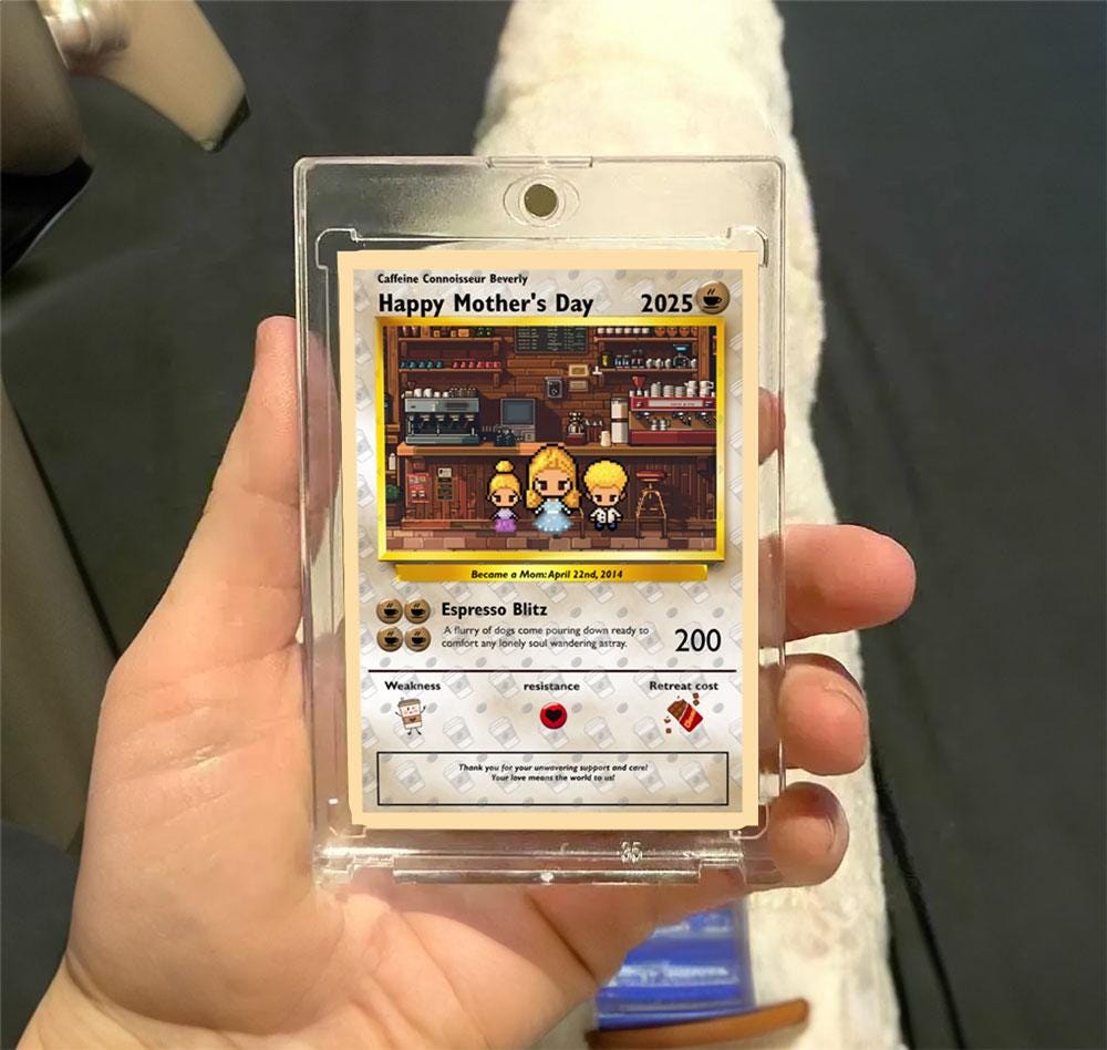 Personalized Poke Coffee Mom Card - Custom Gift for Mom - Mother's Day Gift - Gift for Coffee Loving Mom - Espresso Mom Card