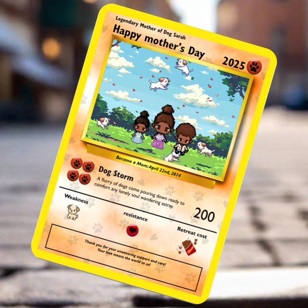 Personalized Poke Dog Mom Card - Custom Gift for Mom - Mother's Day Gifts - Mom Gifts - Dog Lover Mom Card - Fur Mama Card - For Dog Moms