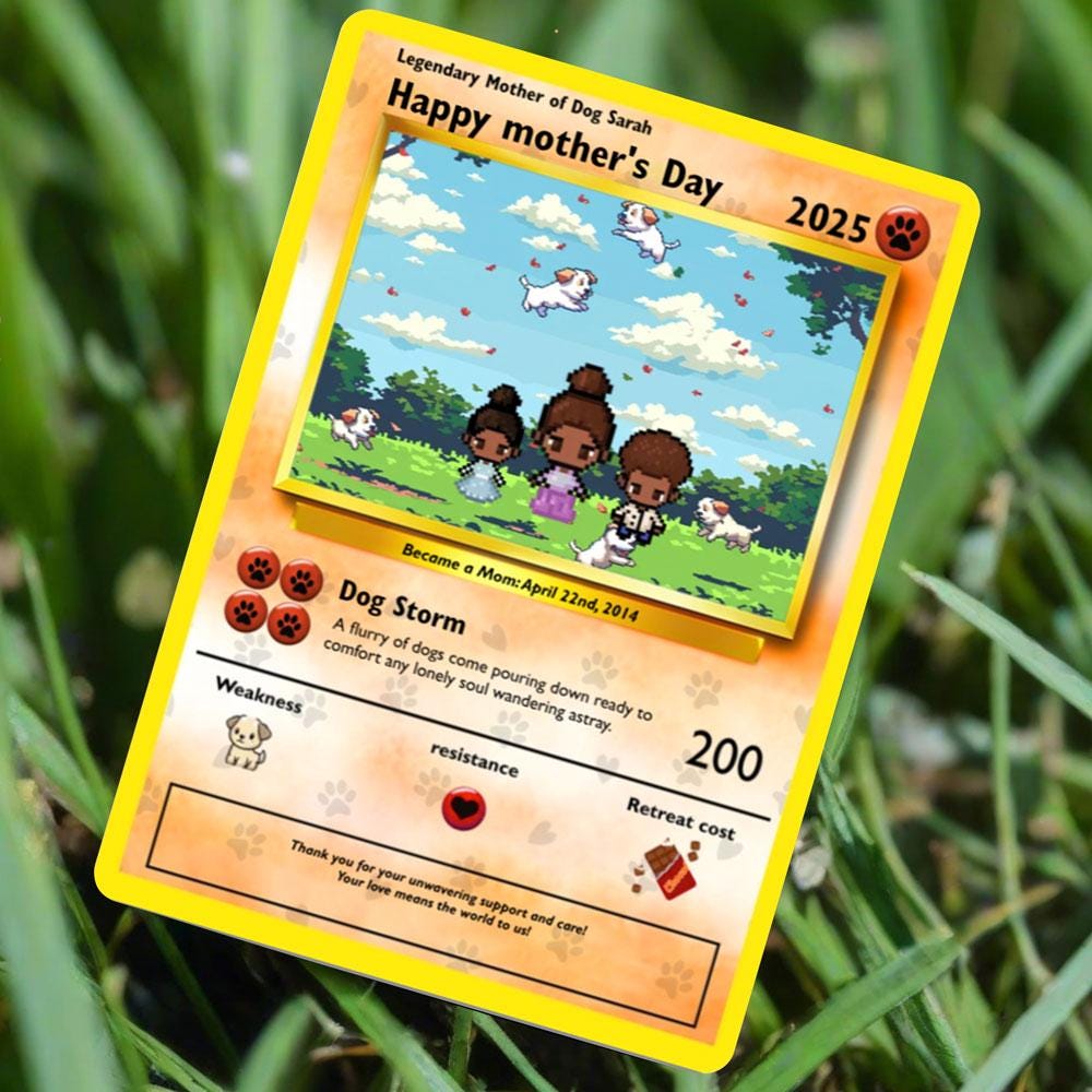 Personalized Poke Dog Mom Card - Custom Gift for Mom - Mother's Day Gifts - Mom Gifts - Dog Lover Mom Card - Fur Mama Card - For Dog Moms