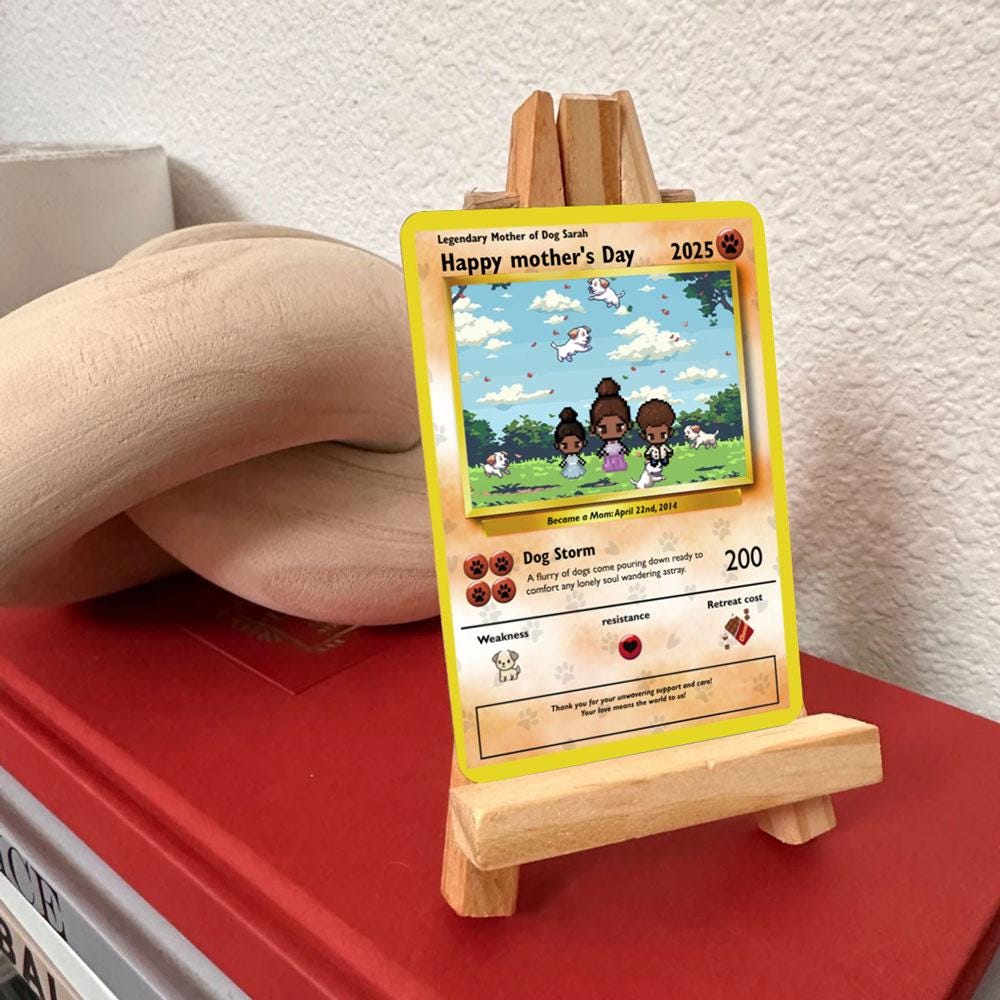 Personalized Poke Dog Mom Card - Custom Gift for Mom - Mother's Day Gifts - Mom Gifts - Dog Lover Mom Card - Fur Mama Card - For Dog Moms