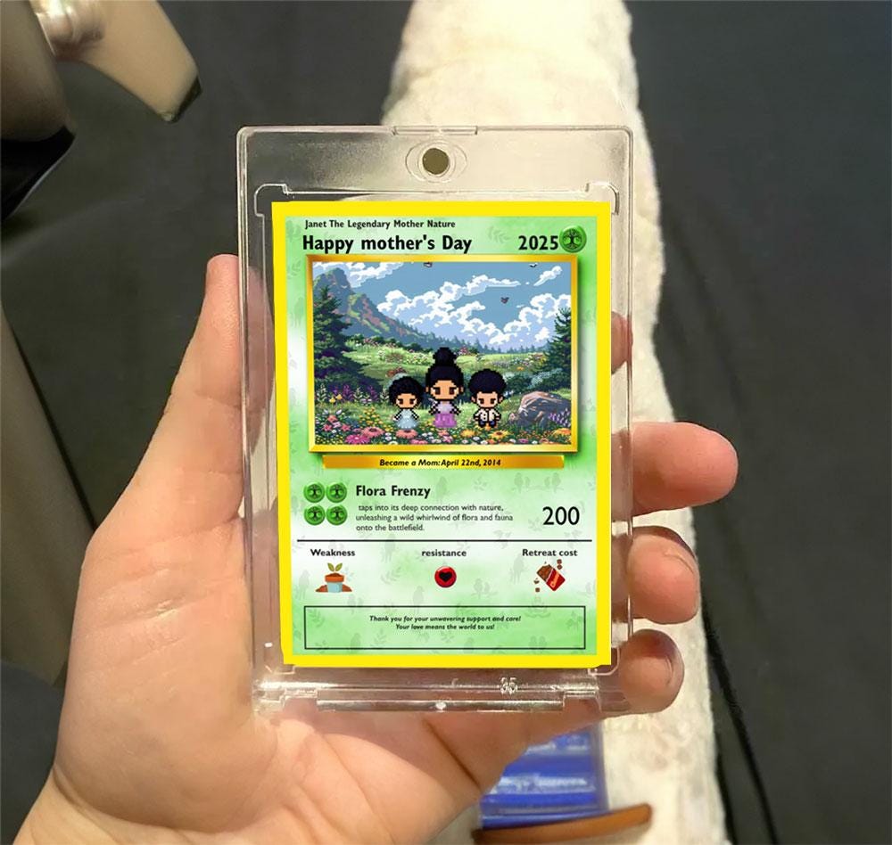 Personalized Poke Mother Nature Mom Card - Custom Gift for Mom - Mother's Day Gifts - Garden Mom - Earth Mama Card - Forest Queen Mom Card