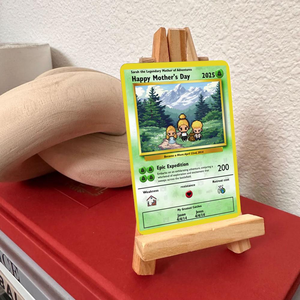 Personalized Poke Adventure Mom Card - Custom Gift for Mom - Mother's Day Gifts - Explorer Mom Card - Custom Adventure Mom Card - Mom Gifts