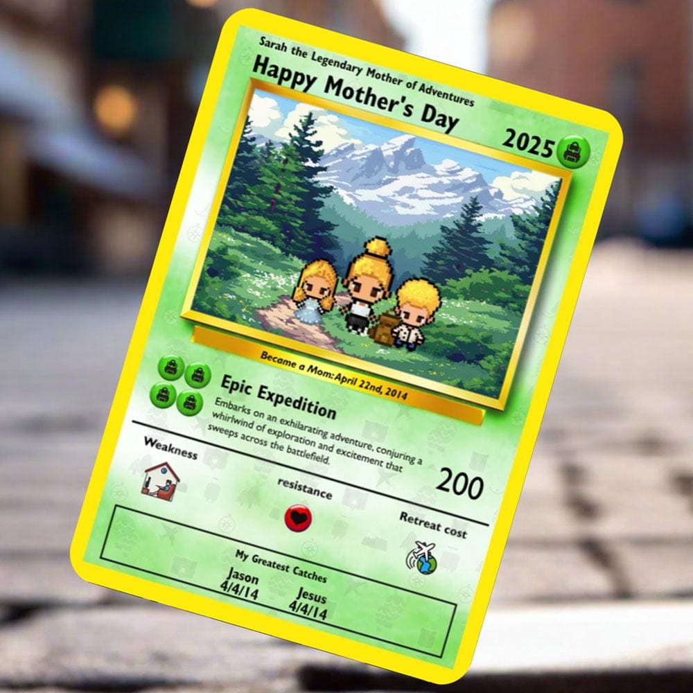 Personalized Poke Adventure Mom Card - Custom Gift for Mom - Mother's Day Gifts - Explorer Mom Card - Custom Adventure Mom Card - Mom Gifts