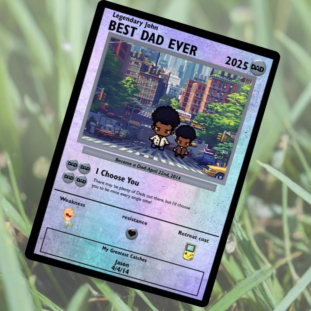 Personalized Poke Father's Day Card - Custom Gift for Dad - Personalized Father's Day Gifts - Father's Day Present - Dad Gifts