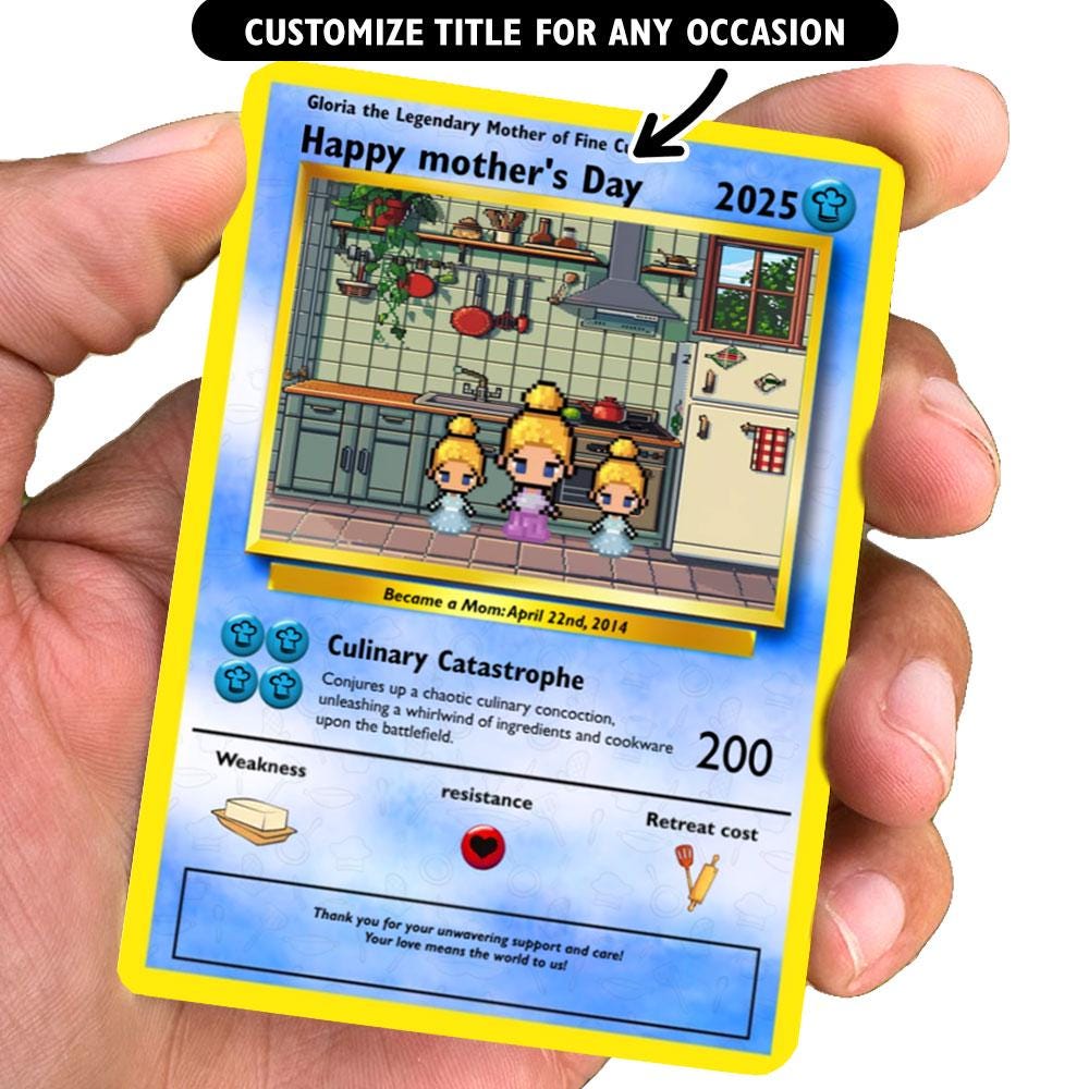 Personalized Poke Chef Mom Card - Custom Mom Gift - Mother's Day Gifts - Mom Gifts - Custom Chef Mom Card - Culinary Mom Card - Gourmet Mom