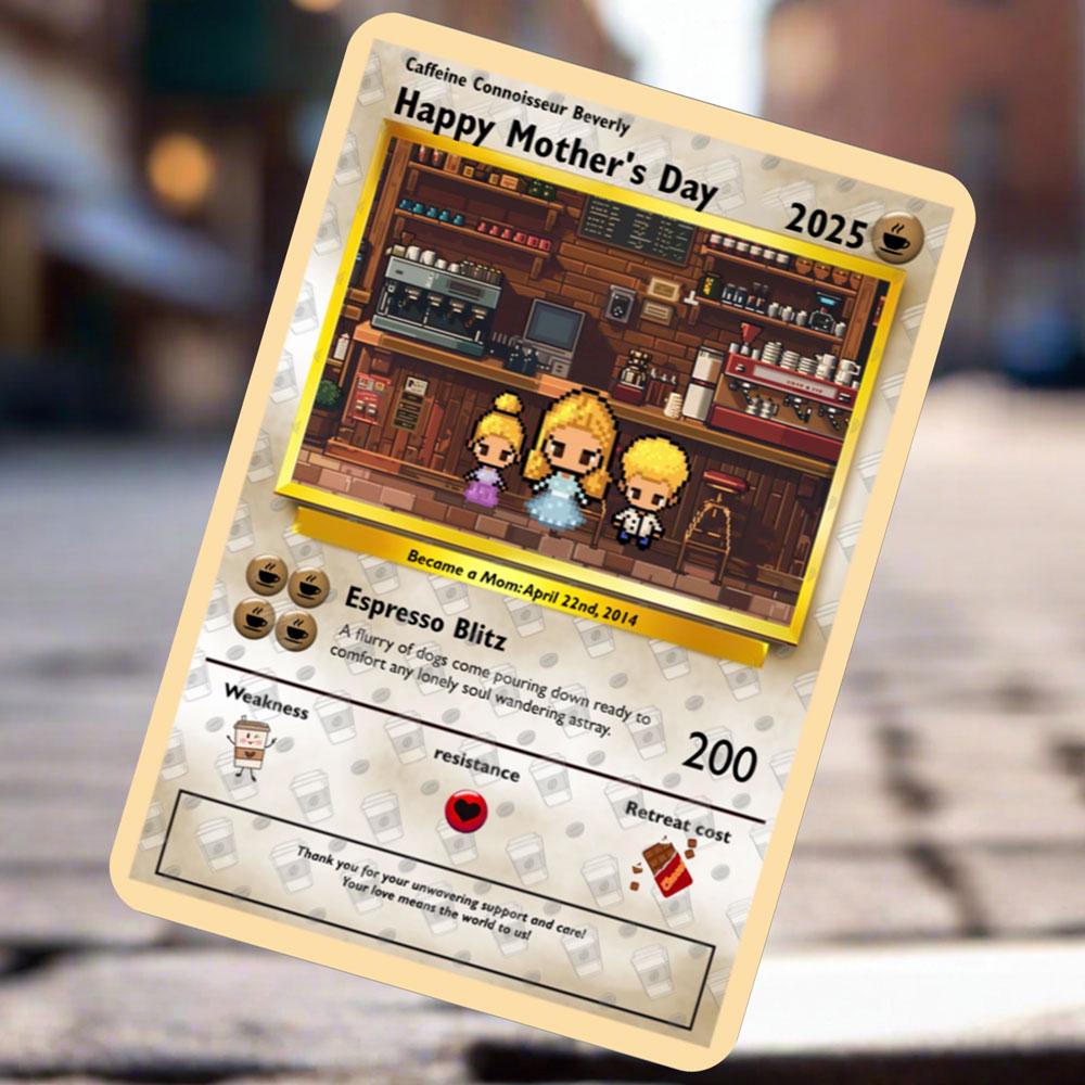 Personalized Poke Coffee Mom Card - Custom Gift for Mom - Mother's Day Gift - Gift for Coffee Loving Mom - Espresso Mom Card