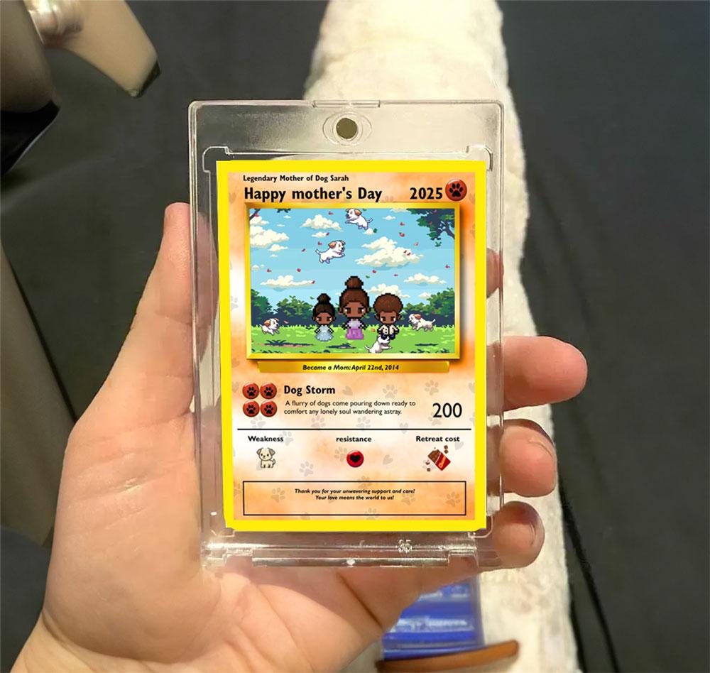 Personalized Poke Dog Mom Card - Custom Gift for Mom - Mother's Day Gifts - Mom Gifts - Dog Lover Mom Card - Fur Mama Card - For Dog Moms