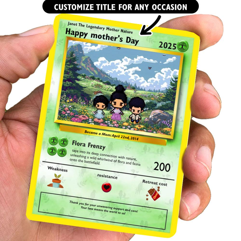 Personalized Poke Mother Nature Mom Card - Custom Gift for Mom - Mother's Day Gifts - Garden Mom - Earth Mama Card - Forest Queen Mom Card