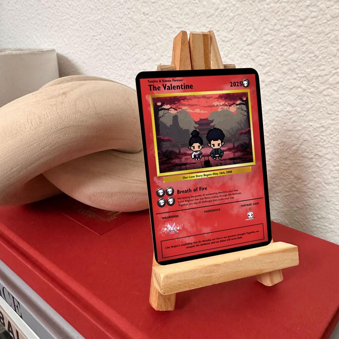 Personalized Slayer Love Card - Custom Gift Anniversary - Anime Couple Metal Card - Valentine's Day Card - Personalized Anime Gift