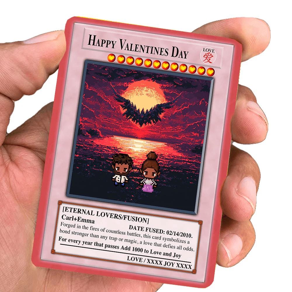 Dueling Love Vday Card - Valentine's Gift - Anniversary Gift - Gift for Him - Gift for Her - Gift for Gamer