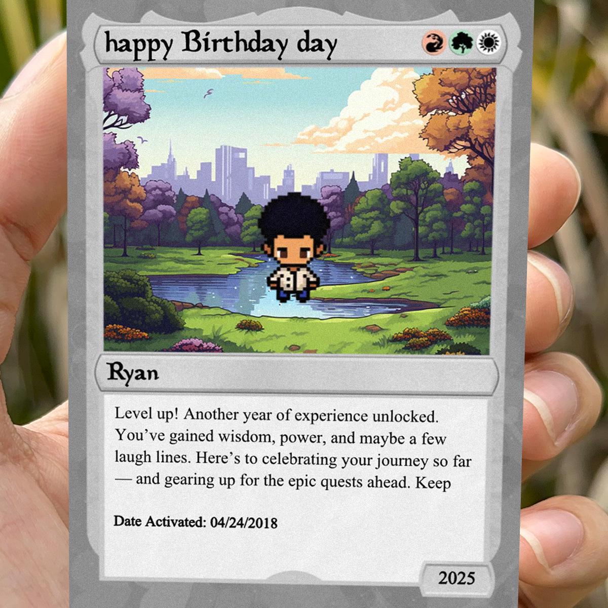 Pet the Gathering Birthday Card - Birthday Gift - Gift for Gamer - Legendary Birthday Card - Magic-Inspired Keepsake - Custom Mana Card