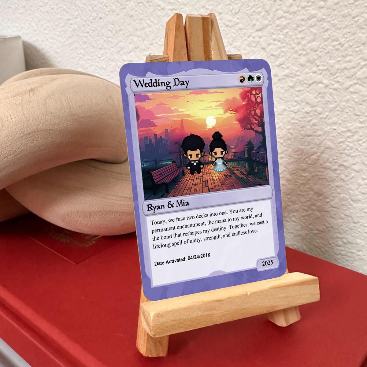 Pet The Gathering Wedding Card - Wedding Gift - Custom Wedding Card - Legendary Wedding Keepsake Card - Anime-Inspired Couple Card