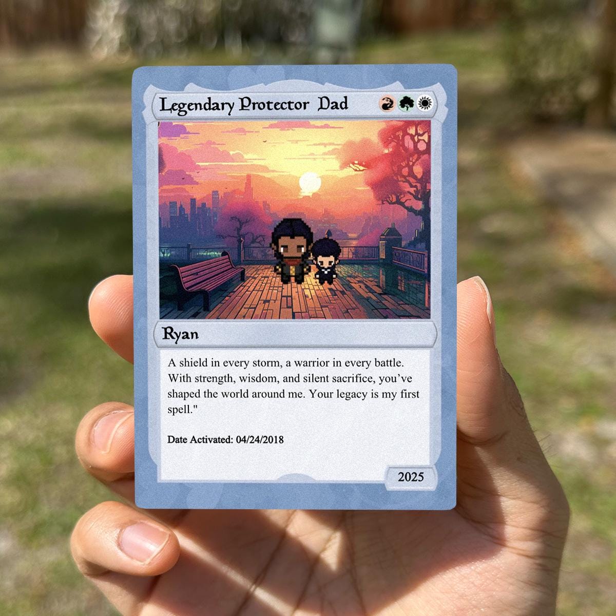 Pet the Gathering Father's Day Personalized Card - Custom Spell Card for Dad - Custom Dad Card - Father's Day Gift - Legendary Dad Card