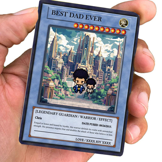 Dueling Dad Card - Legendary Duel Master Dad Card - Dueling Style Dad Card - Custom Anime Duel Dad Card – Anime-Inspired Keepsake Dad Gift