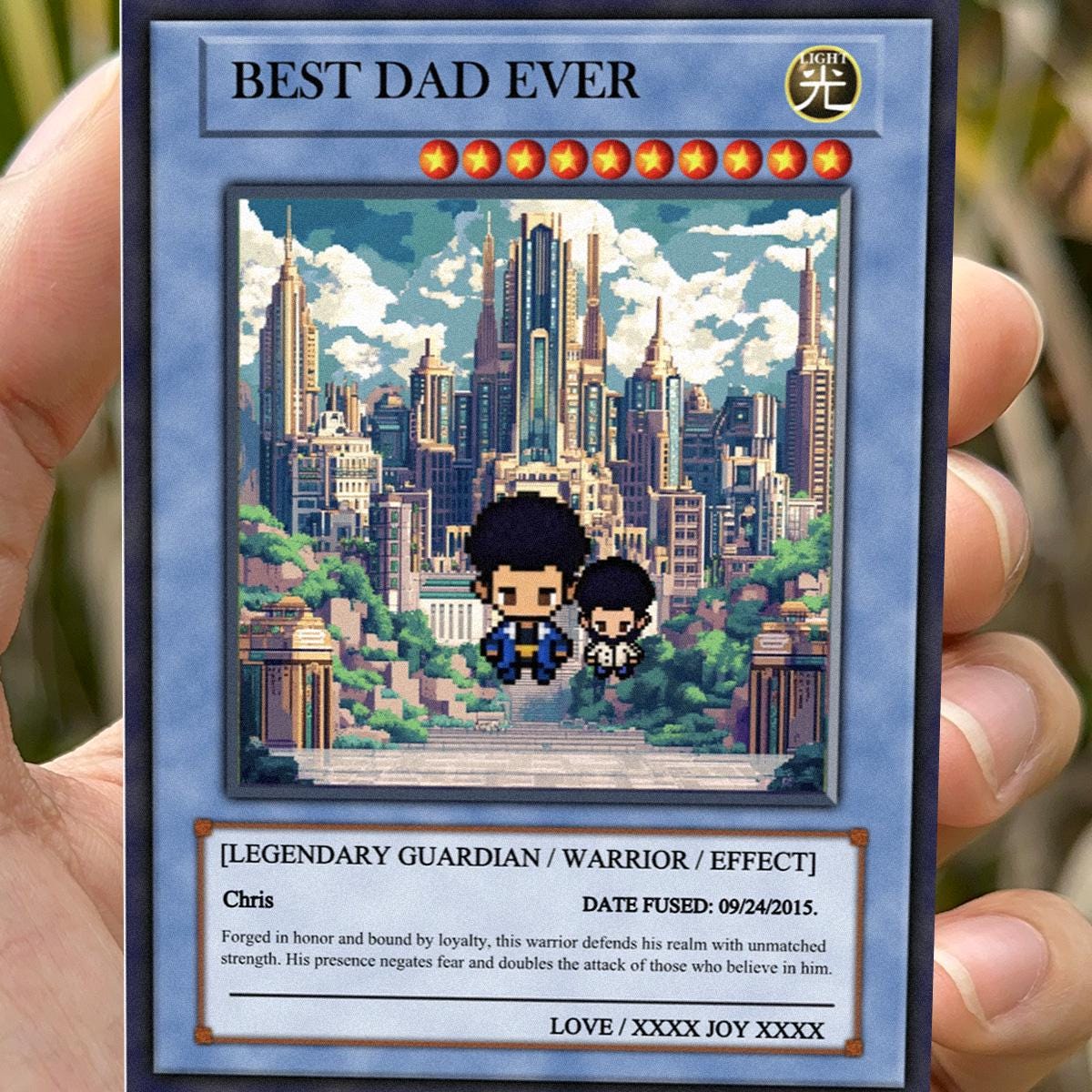 Dueling Dad Card - Legendary Duel Master Dad Card - Dueling Style Dad Card - Custom Anime Duel Dad Card – Anime-Inspired Keepsake Dad Gift