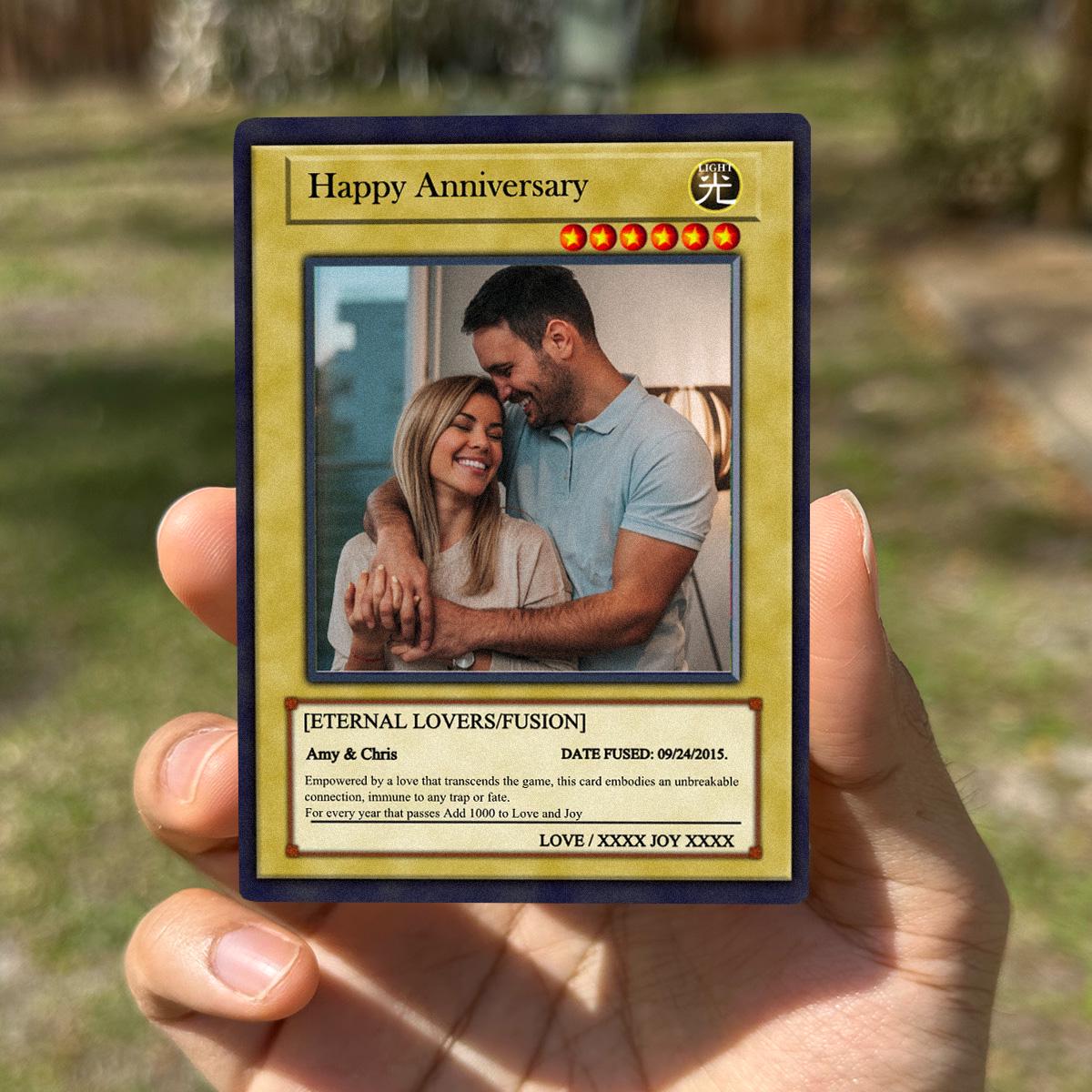 Dueling Anniversary Photo Card - Anniversary Gift - Legendary Anniversary Keepsake Card - Anime-Inspired Couple Duel Photo Card